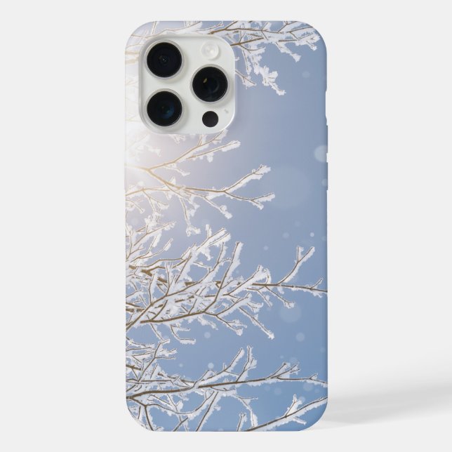 Snowflakes Winter Background with Sun iPhone Case (Back)