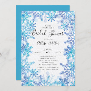 Snowflakes Winter Bridal Shower Invitation