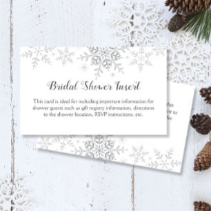 Snowflakes Winter Bridal Shower Invitation Insert