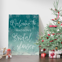 Snowflakes Winter Bridal Shower Welcome Sign