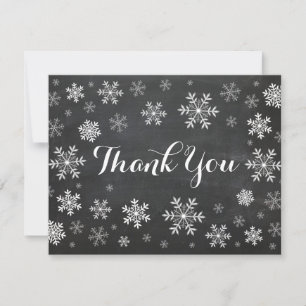 Snowflakes Winter Chalkboard Thank You Card