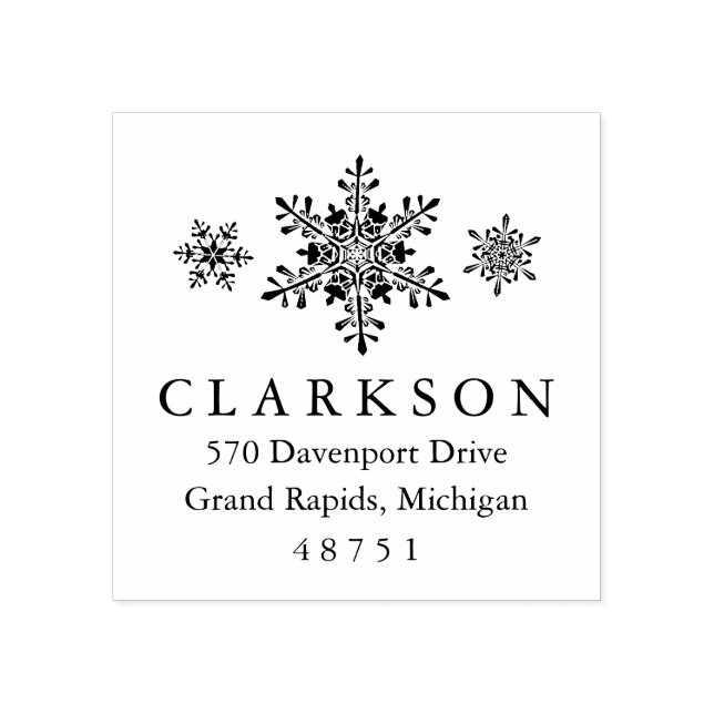 Snowflakes Winter Custom Return Address Stamp (Imprint)