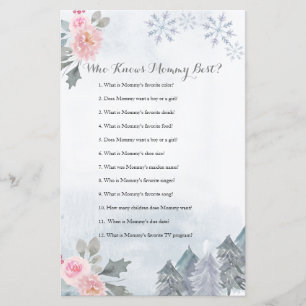 Snowflakes Winter Floral Who Knows Mummy Best Game