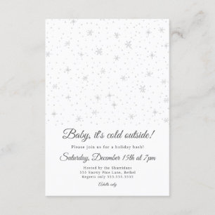Snowflakes winter holiday party invitation
