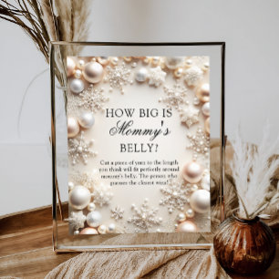 Snowflakes Winter How Big is Mummy's Belly Poster