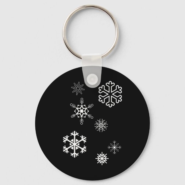 Snowflakes Winter Is Here And The Snow  Key Ring (Front)