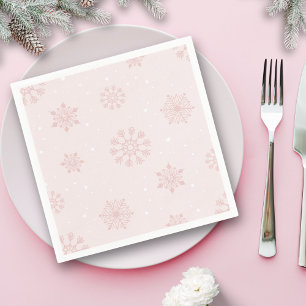 Snowflakes Winter It's Cold Outside Baby Shower Napkin