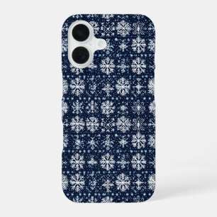 Snowflakes Winter Pattern iPhone 16 Case