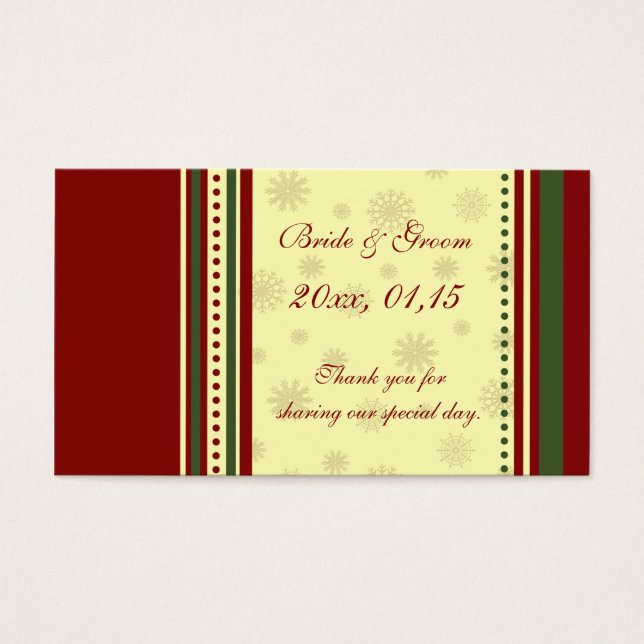 Snowflakes Winter Wedding Favour Tags (Front)