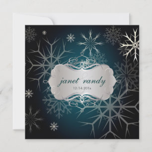 Snowflakes, Winter  Wedding Invitations