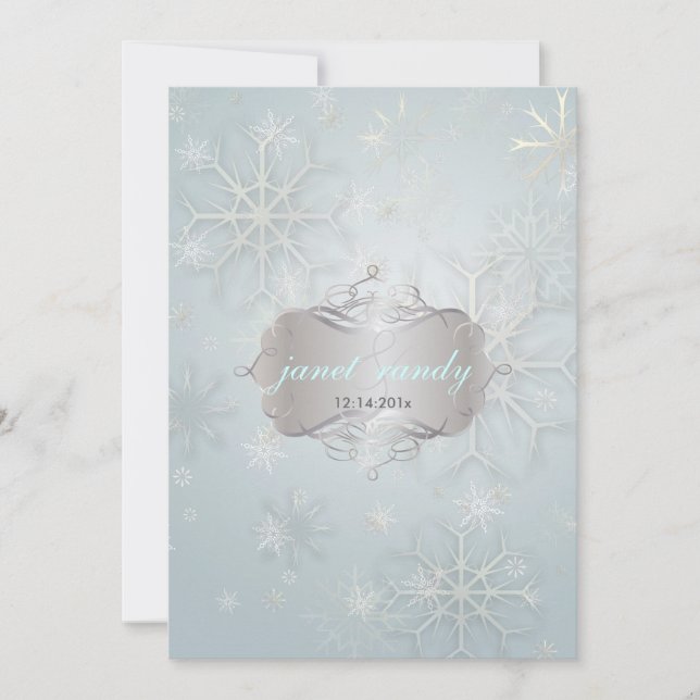 Snowflakes, Winter  Wedding Invitations (Front)