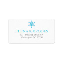 Snowflakes Winter Wedding Return Address Label