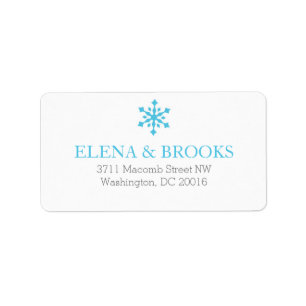 Snowflakes Winter Wedding Return Address Label