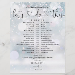Snowflakes Winter Wedding Schedule Timeline