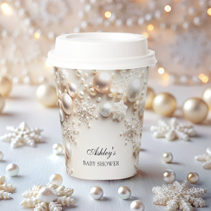 Snowflakes Winter Wonderland Baby Shower Paper Cups