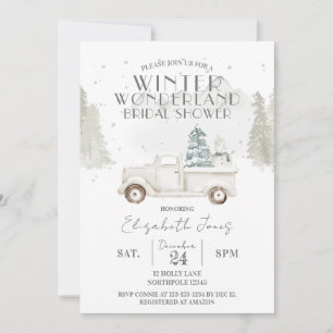 Snowflakes Winter Wonderland Bridal Shower Invitation