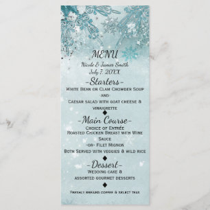 Snowflakes Winter Wonderland Holiday Sparkle Menu