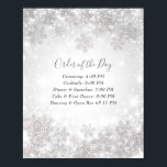 Snowflakes Winter Wonderland Wedding Order of Day  Poster<br><div class="desc">Customise with any text. Matching items are available.</div>