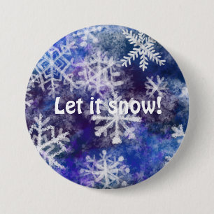 Snowflakes With blue background 7.5 Cm Round Badge