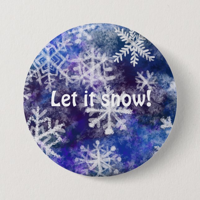 Snowflakes With blue background 7.5 Cm Round Badge (Front)