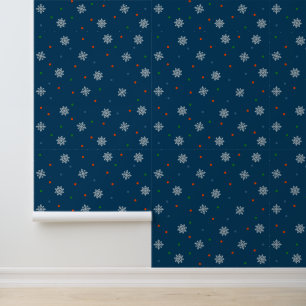 Snowflakes with colourful dots wallpaper