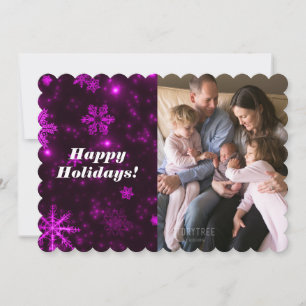 Snowflakes with Deep Purple Background Flat Card