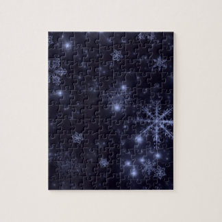 Snowflakes with Midnight Blue Background Jigsaw Puzzle