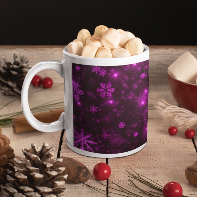 Snowflakes with Purple Background Coffee Mug (Snowflakes with Purple Background Coffee Mug)