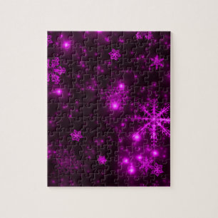 Snowflakes with Purple Background Jigsaw Puzzle