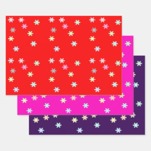 Snowflakes Wrapping Paper 3 Flat Sheets