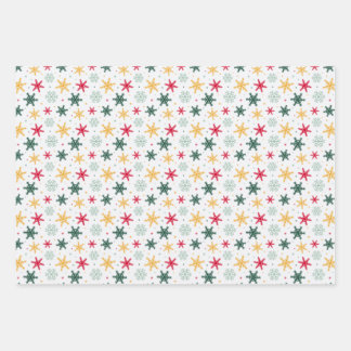 Snowflakes wrapping paper set of 3