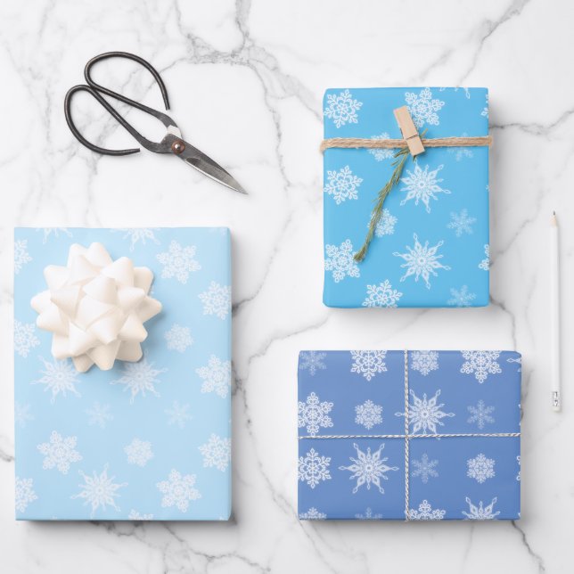 Snowflakes Wrapping Paper Sheet (Front)