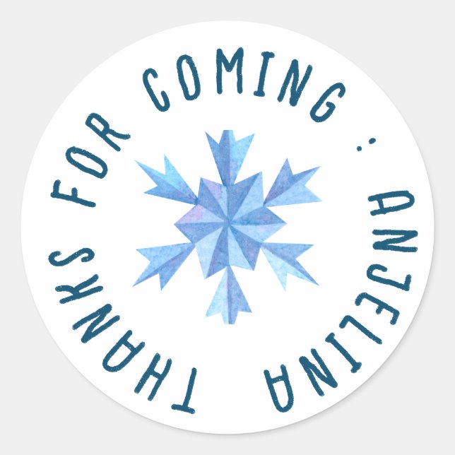 Snowflex blue kids name sticker (Front)