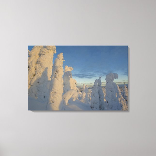 Snowghosts at sunset at Whitefish Mountain 2 Canvas Print (Front)