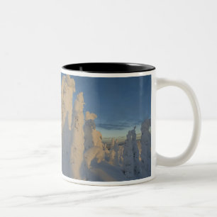Snowghosts at sunset at Whitefish Mountain 2 Two-Tone Coffee Mug