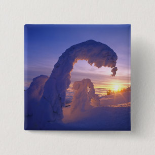 Snowghosts in the Whitefish Range of Montana 15 Cm Square Badge
