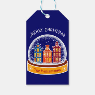 Snowglobe Amsterdam Village Christmas Gift Tags