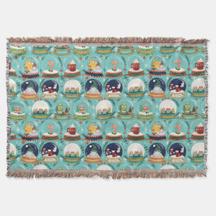 SnowGlobe//Christmas//Gnome//Gingerbread House Throw Blanket