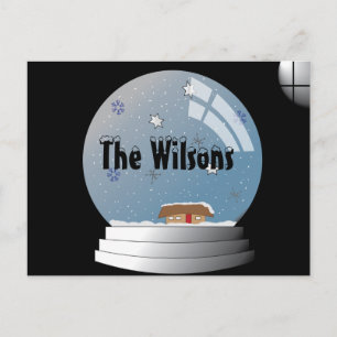 Snowglobe Illustration Postcard