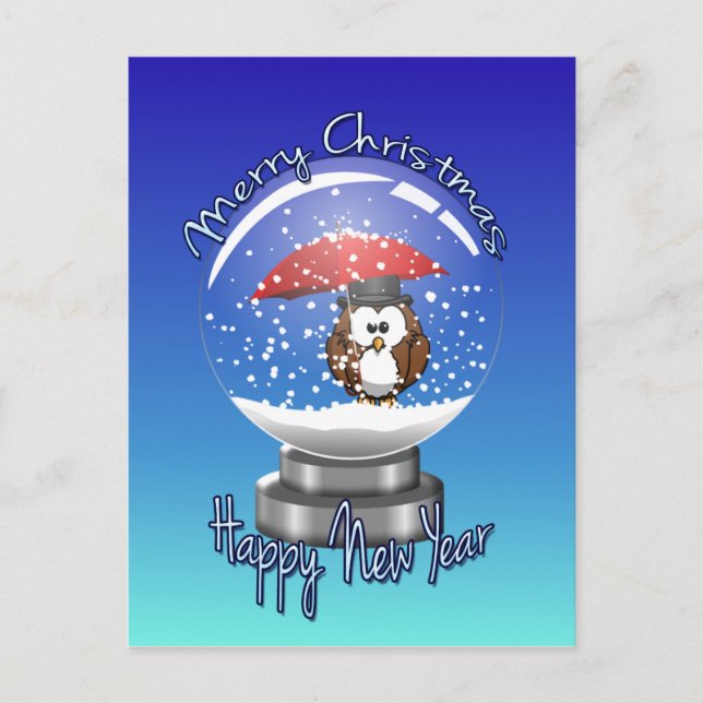 snowglobe owl postcard (Front)
