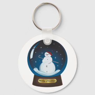 Snowglobe with cute snowman key ring