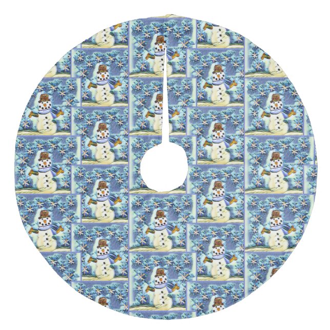 Snowie Snowman Fleece Tree Skirt (Front)