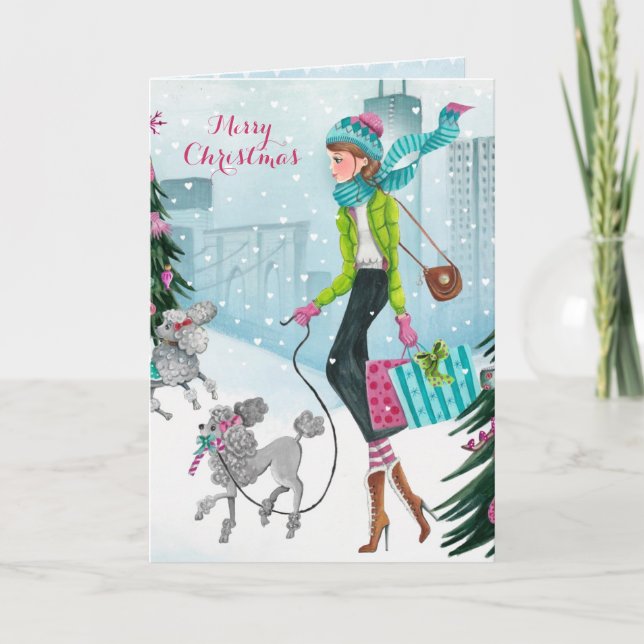 Snowing Hearts - Christmas Greetings Card (Front)