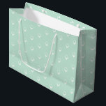 Snowing - White Snowflakes seafoam mint green gift Large Gift Bag<br><div class="desc">Snowing - White Snowflakes seafoam mint green gift Large Gift Bag 
Merry Christmas,  Happy Holidays,  Happy Birthday,  gift bag</div>