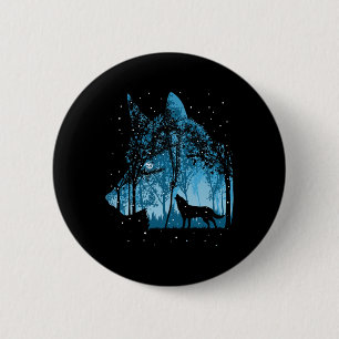 Snowing Wolves Christmas Holiday 6 Cm Round Badge