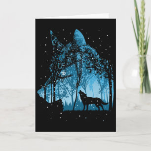 Snowing Wolves Christmas Holiday Card