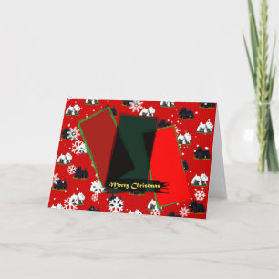 Snowing Xmas Scotties and Westies Holiday Card