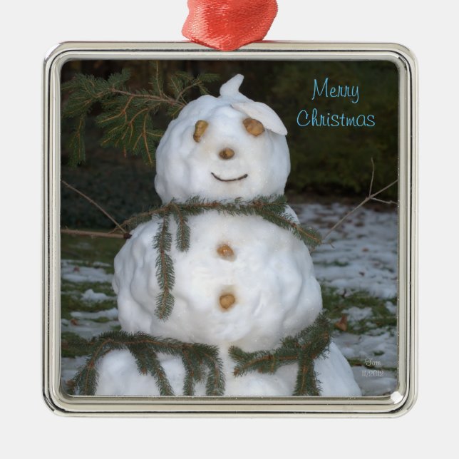 Snowlady Seashell Christmas Metal Tree Decoration (Front)
