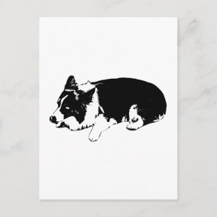 snowlight hello, corgi calm postcard