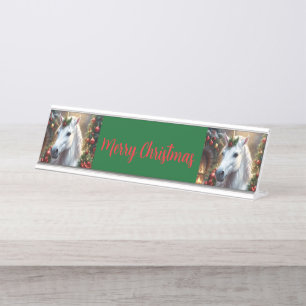 Snowlight: The Enchanted Christmas Unicorn Desk Name Plate